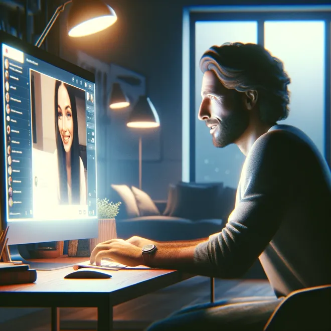 Мужчина в видеочате